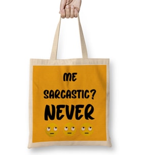 Sarcasm Funny Comment Quotes Gift - Sarcastic Women And Men Humorous Saying Bez Çanta Uzun Saplı