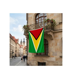 Guyana Bayrağı Premium Raşel Kumaş 150x225 Cm