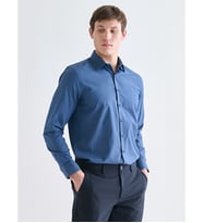 LCW BUSINESS Lacivert Regular Fit Uzun Kollu Poplin Erkek Gömlek