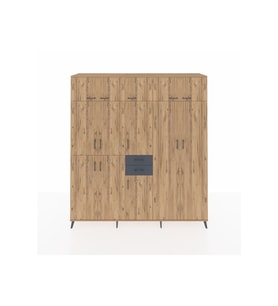 Hyperion Dolap 10 Raflı 2 Çekmeceli 3 Askılı 220x44x243 Çam-Çam/Antrasit