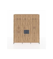 Hyperion Dolap 10 Raflı 2 Çekmeceli 3 Askılı 220x44x243 Çam-Çam/Antrasit