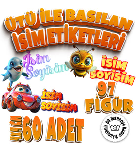 Kıyafet Etiketi - Okul Kıyafet Kumaş Etiketi Kreş Anaokulu İlkokul Kıyafet Kumaş Etiketi Set01