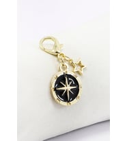 Siyah Gold Kuzey Yıldızı Metal Yıldız Gold Renkli Klipsli Cüzdan Süsü Charm Çanta Süsü Anahtarlık