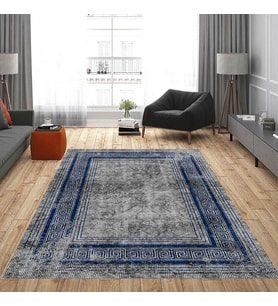 Rovigo Home Dijital Baskı Yıkanabilir Kaymaz Taban Salon Halısı Ve Yolluk RVG0897-FNL113 (Mavi)