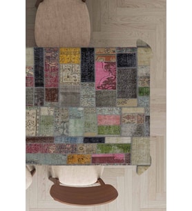 Çok Renkli Patchwork Dokuma Leke Tutmaz Masa Örtüsü MSO346