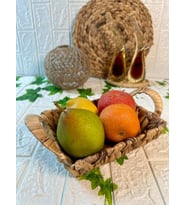 Hasır Rattan Ekmeklik Dikdörtgen Ekmek Sepeti 22x17 cm (Ahşap)