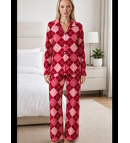 Night Kadın Casual Esnek Bol Pijama Takımı 4672
