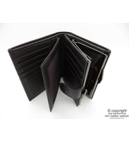 Hakiki Deri Cüzdan  İsme Özel Cüzdan  12x10 Dikey  TM 820-2 Hediyelik Cüzdan (Siyah-Gri)