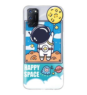 Oppo A52/A72/A92 Uyumlu Astronot Desenli Şeffaf Telefon Kılıfı