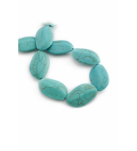 Turkuaz Sıkma Mavi Oval Kesim 21x35mm Dizi