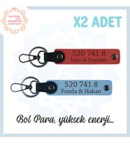 Nar Çiçeği-Gök Mavi, İsminiz Yazılı, 520 741 8 Bolluk ve Başarı Sayılı, Hediyelik 2'li Anahtarlık (Çok Renkli)