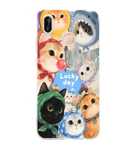 Huawei P20 Lite Uyumlu Baskılı Yumuşak Silikon Şeffaf Telefon Kılıfı