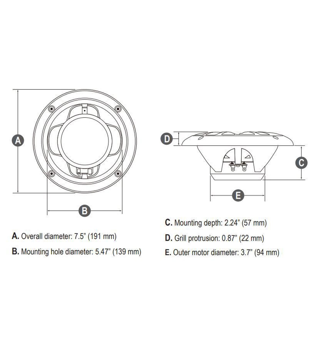 Boss Audio MR62W Systems Marin Hoparlör 165mm Beyaz