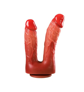 Pembe Tilki Çift Başlı Realistik Dildo 21.5 cm – 19 cm