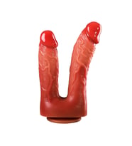Pembe Tilki Çift Başlı Realistik Dildo 21.5 cm – 19 cm