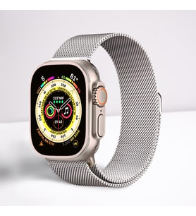 Cosmostech Akıllı Saat Watch için Uyumlu 42,44,45,49MM, 1/2/3/4/5/6/se/7/8/Ultra Metal Seri Kordon ve Kayışı Gümüş