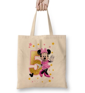 Mini Fare Minnie Mouse 5 Beş Yaş Hediyesi Bez Çanta Uzun Saplı