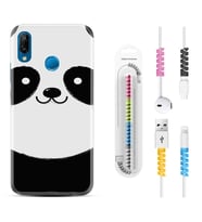 Huawei P20 Lite Mate 10 20 Lite Pro P40 Lite KılıfKablo Koruma Spiral Silikon Sevimli Panda 1794