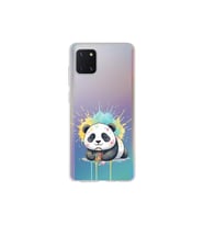 Samsung Galaxy Note 10 Lite ile Uyumlu Splash Panda Tasarımlı Şeffaf Silikon Kılıf