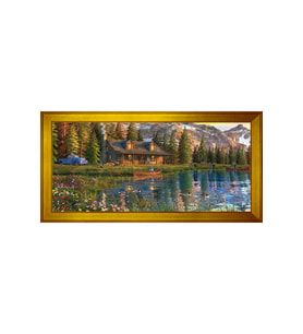 Manzara Temalı Kanvas Tablo 50 x 70 cm Gold Çerçeve