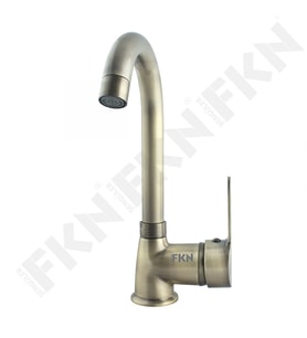 FKN Delta Mix Kuğu Antik Lavabo Bataryası (Eskitme Altın)