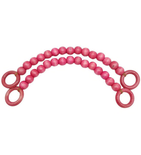 Angel Çanta Aksesuar 20 mm Ahşap Boncuklu 37 cm Pembe Renk Çanta Sapı