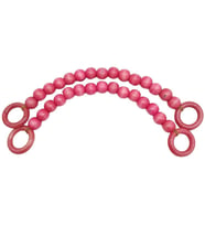 Angel Çanta Aksesuar 20 mm Ahşap Boncuklu 37 cm Pembe Renk Çanta Sapı