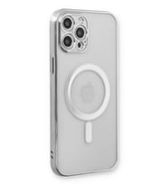 Pilelistore   iPhone 12 Pro Kılıf Magneticsafe Lazer Silikon - Gümüş