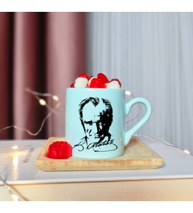 K. Atatürk Tasarımlı Yeşil Türk Kahvesi Fincanı