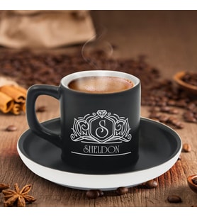 BK Gift Kişiye Özel İsimli Siyah Renk Türk Kahvesi Fincanı-13, Arkadaşa Hediye, Sevgiliye Hediye, Yıl Dönümü Hediyesi