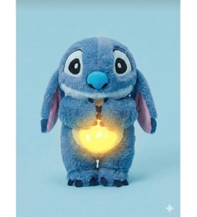 30Cm Nefes Alan Uyku Arkadaşı Stitch Sesli Işıklı Kulakları Hareketli Yumuşacık Peluş Sevgili Hediye (Mavi)