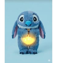 30Cm Nefes Alan Uyku Arkadaşı Stitch Sesli Işıklı Kulakları Hareketli Yumuşacık Peluş Sevgili Hediye (Mavi)
