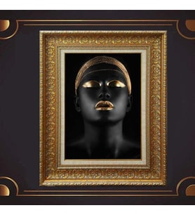 Gold Altın Kalın Çerçeveli Paspartulu Tablo c1108