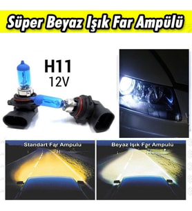 H11 Beyaz Işık Far Ampulü 12V 100W