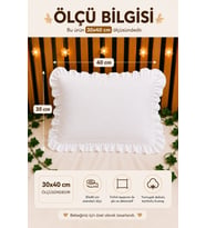 Kişiye Özel İsimli Leylek ve Bebek Desenli Fırfırlı Bebek Yastığı – Yenidoğan Hatıra Yastığı