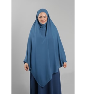 Bebe Mavisi Pratik Hazır Geçmeli Tesettür Eşarp Krep Bağcıklı Çift Katlı Sufle Hijab 2314_11