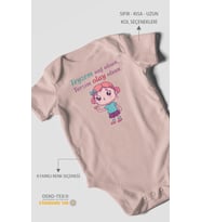 Teyzem Sağ Olsun,Tarzım Olay Olsun Baskılı Bebek Zıbını – Çıtçıtlı Body  %100 Pamuk Kısa Kol (Pastel Pembe)
