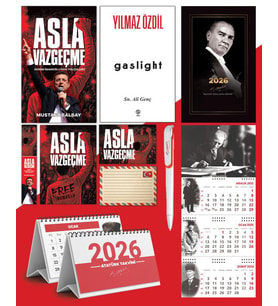 Asla Vazgeçme - Ayraç - Kartpostal - Poster - Gaslight -  2026 Ajanda Gazi Paşa - İmza Duvar Takvimi - Masa Takvimi