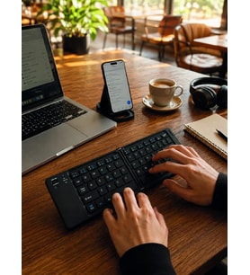 Kablosuz Katlanabilir Bluetooth Klavye Telefon Tablet Bilgisayar Uyumlu