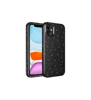 Apple iPhone 11 Uyumlu Kılıf Kamera Korumalı Simli Lüks Zore Koton Kapak (Siyah)