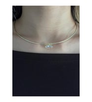 Baget Taşlı Choker Kolye Gold Çelik Kadın  Özel Seri Minimal Şık Kolye (Altın)