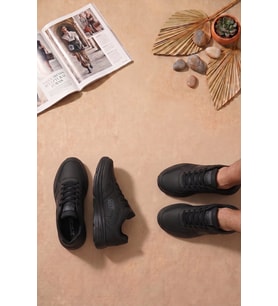 Elit ASENS4349 Erkek Klasik Sneaker Siyah