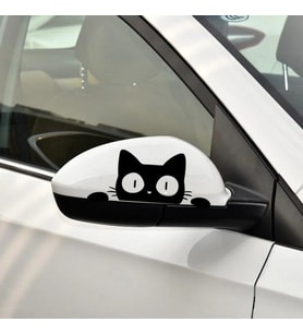 2 Adet Kedi araba oto Ayna Sticker yapıştırması 14cm