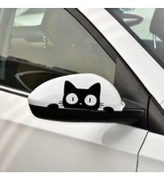 2 Adet Kedi araba oto Ayna Sticker yapıştırması 14cm