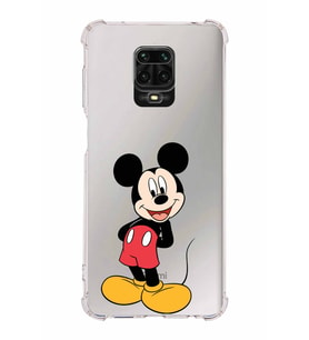 Xiaomi Redmi Note 9 Pro Köşe Korumalı Antişok Kapak Mickey Mouse Tasarımlı Şeffaf  Kılıf