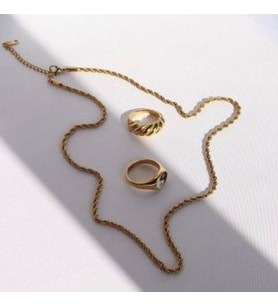 KISA İNCE BURGU BURMA ZİNCİR KOLYE GOLD ÇELİK ÜZERİ ALTIN KAPLAMA GARANTİ BELGELİ