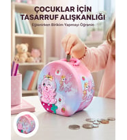 Mini Çocuk Para Kasası Güvenli Kilitli Birikim Kutusu