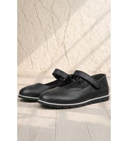 Rakerplus Hakiki Deri Siyah Kız Çocuk Babet