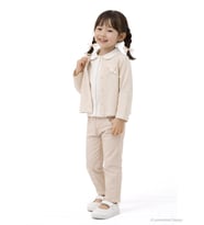 Civil Girls Pantolon Ceket Nakışlı 3 Lü 2-5 Yaş Takım - Bej