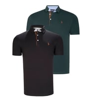 İKİLİ SET T8582 DEWBERRY ERKEK T-SHIRT-SİYAH-YEŞİL